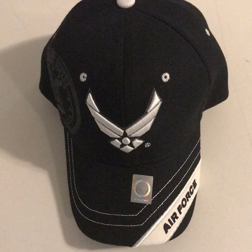 US Air Force Cap, Black, White